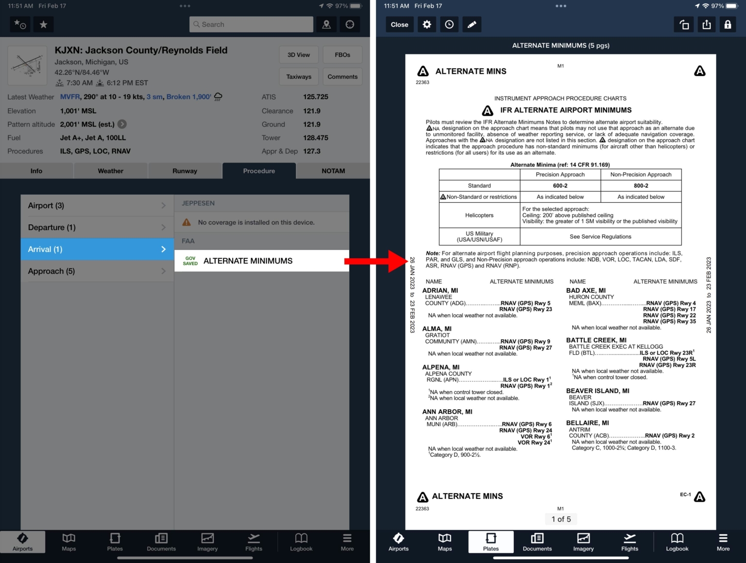How to choose an alternate airport when planning an IFR flight Flight